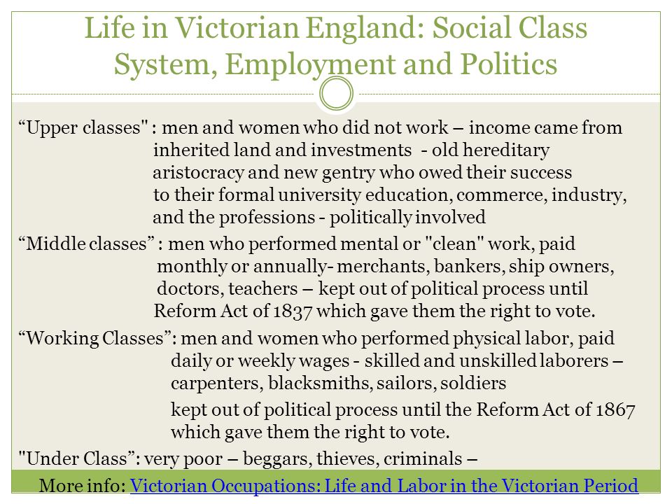 Social class in the victorian era